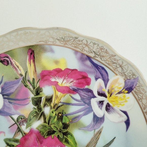 Hummingbird Whispering Wings Plate, Perfect Harmony, Bradford Exchange, 1996 - Picture 4 of 10